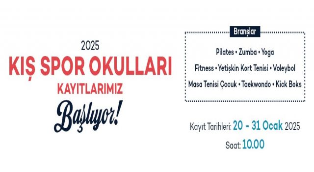 Kış spor okulları için 1. Dönem kayıtları başlıyor