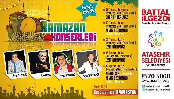 Ataşehir’de Ramazan konserleri başlıyor…