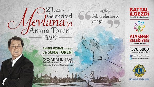 Mevlana, Ataşehir’de anılacak