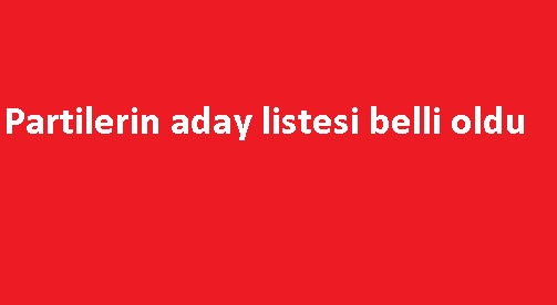 İşte partilerin aday listesi