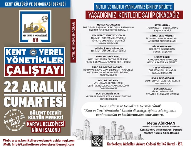 KARTAL’DA“KENT VE YEREL YÖNETİMLER” ÇALIŞTAYI