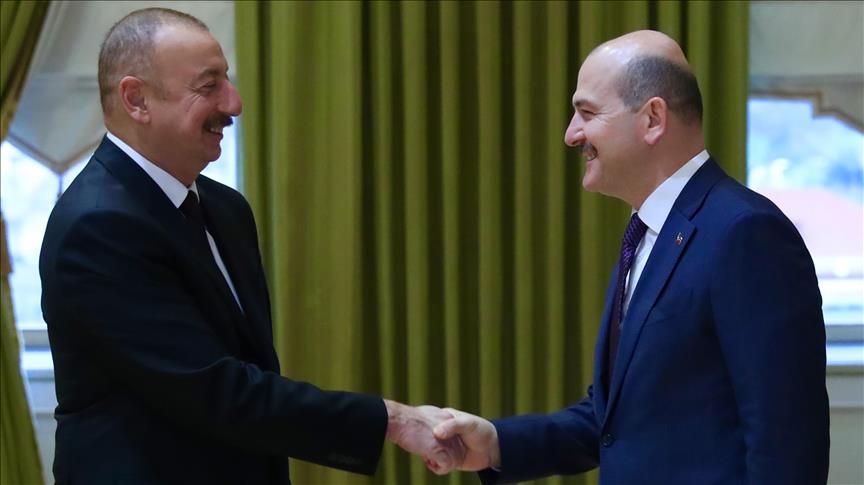 Süleyman Soylu, İlham Aliyev ile bir araya geldi