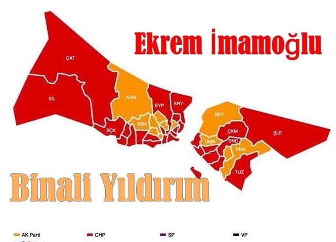 İstanbul Haritasının renkleri değişti