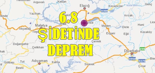 Elazığ'da 6,8 büyüklüğünde deprem