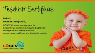 LÖSEV’den Gazetemize teşekkür sertifikası