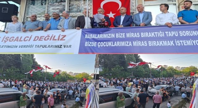 “6.İdare Mahkemesinin Tapu İptal Kararını protesto ettiler”