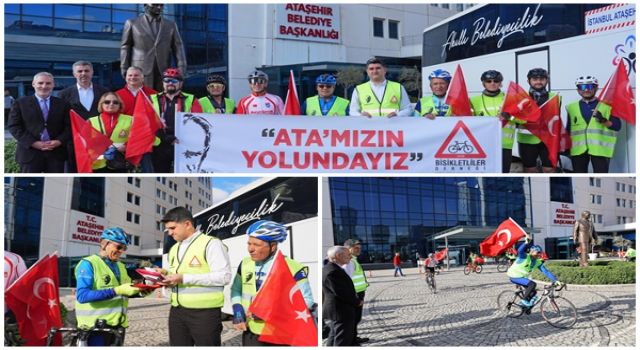 Ataşehir’de bisikletlerle “Atamızın Yolundayız” turu başladı